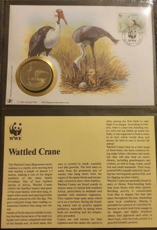 Image 3 of Rare WWF 1986 30th Anniversary Medal/FDC Stamp Set - Crane