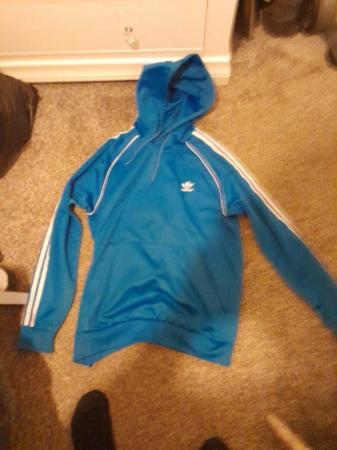 Image 2 of A blue and white adidas original tracksuit large mens