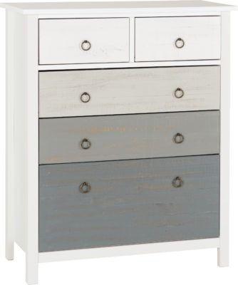 Preview of the first image of Vermont 3&2 drawer chest in white/grey.