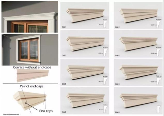Image 6 of Exterior Coving Window Cornice Outside Wall Facade Crown