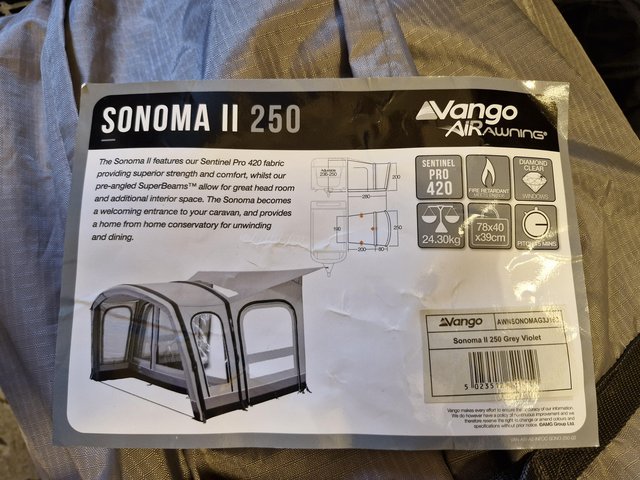 Preview of the first image of Vango Sonoma ll 250 caravan Air Awning.