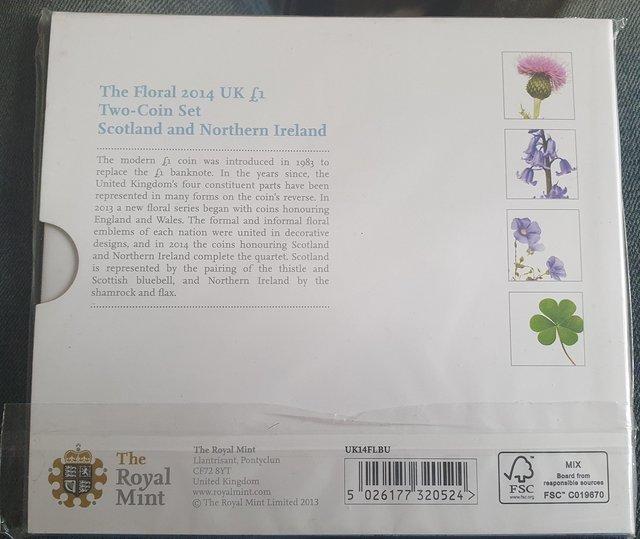 Preview of the first image of R.Mint The Floral £1 2-Coin Set Scotland & N.Ireland.