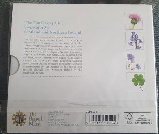 Image 1 of R.Mint The Floral £1 2-Coin Set Scotland & N.Ireland