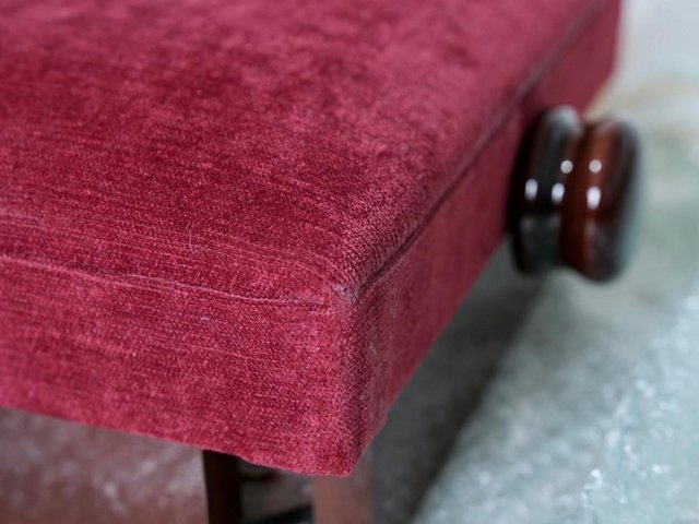 Preview of the first image of Duet Piano Stool Vintage-Style Adjustable Burgundy For Sale.
