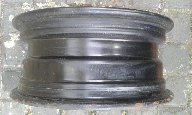 Preview of the first image of 14" Vauxhall steel spare wheel rim, black vgc..