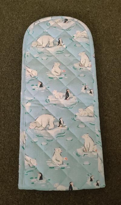 Preview of the first image of Cath Kidston Polar bear Print Quilted Oven Gloves     BX13.