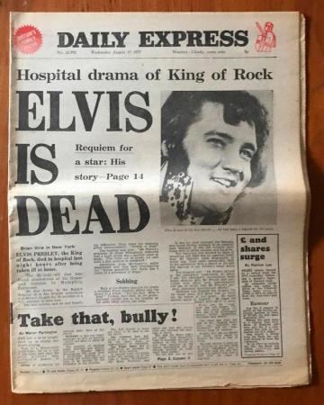 Image 2 of Elvis Presley 8 Original & Complete UK Newspapers August 77