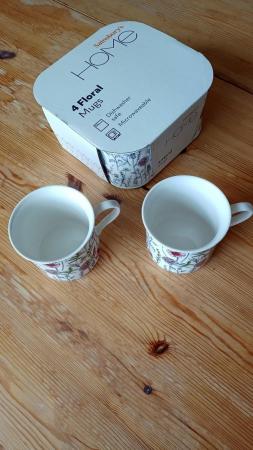 Image 2 of 6 floral mugs Sainsbury's (4 brand new in box, 2 used)