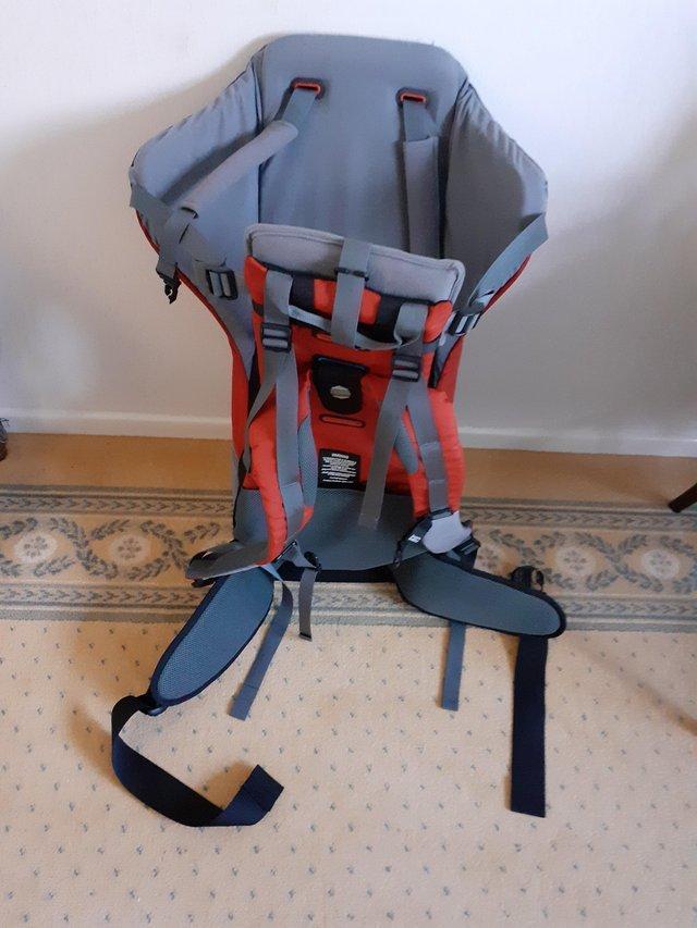 Preview of the first image of BUSH BABY Back Child Carrier for an adult and child.