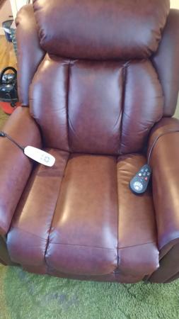 Image 3 of Leather, heat and massage riser recliner