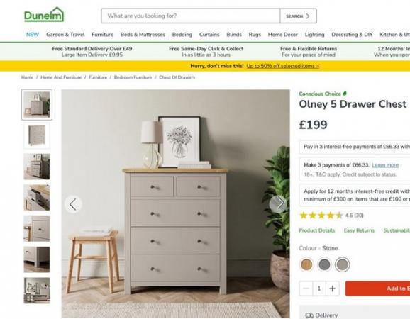 Image 2 of Brand new, unused chest of drawers
