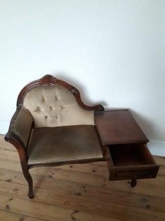 Image 6 of VINTAGE TELEPHONE TABLE SEAT WITH DRAWER
