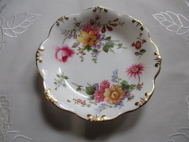 Preview of the first image of Vintage Royal Crown Derby English bone china dish.