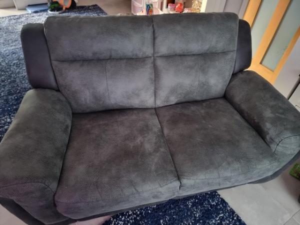 Image 1 of 3 seater electric power recliner & 2 seater static sofa
