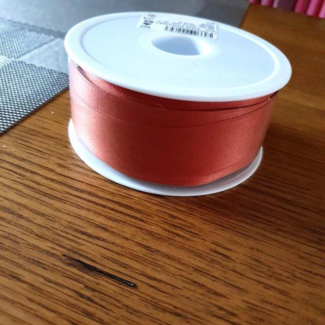 Preview of the first image of 100 % Cotton Satin ribbon ... Burnt Orange.