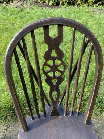 Image 11 of Vintage Antique Dark Brown Gate Leg Table & 3 Chairs