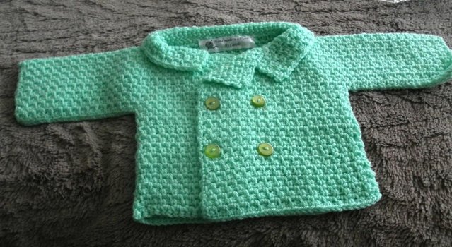 Preview of the first image of Mint green baby pea coat.