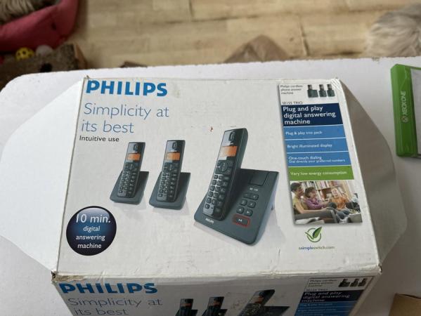 Image 4 of Philips Triple house phones. Boxed