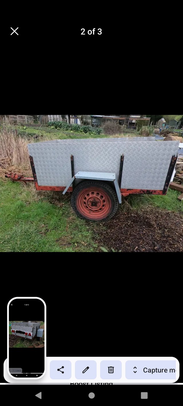 Preview of the first image of 6 by 4 metal towing trailer for camping / allotments.