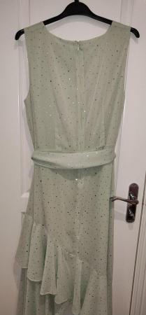 Image 9 of BNWT Women's Wallis Green Sparkle Lined Sleeveless Dress UK