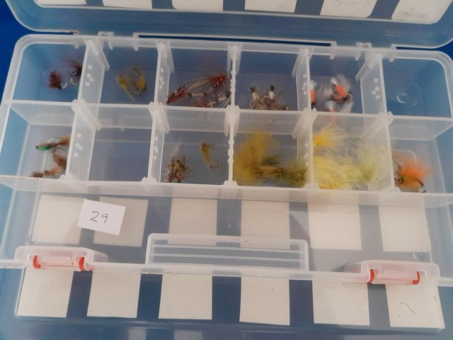 Preview of the first image of 158 Trout flies in container.