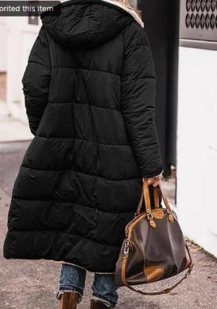 Image 2 of Brand New Black Reversable Long Puffa Coat Size M 10/12