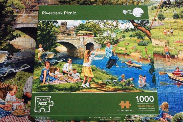Preview of the first image of Riverbank Picnic 1000pc Jigsaw puzzle.