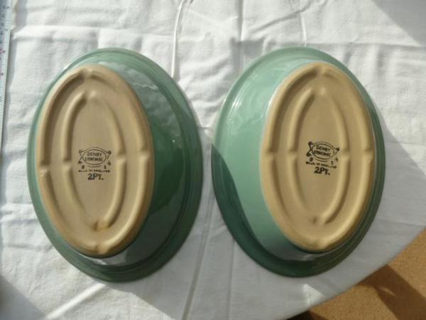 Image 2 of Two green Denby pie dishes in good condition