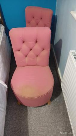 Image 2 of Pink chairs for sale. Need some tlc.