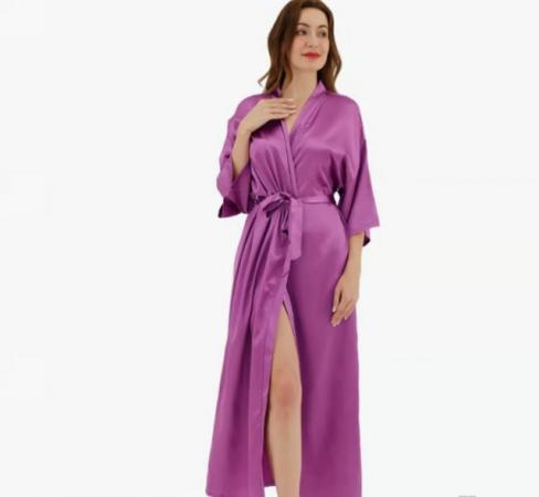 Image 2 of Diarylook Long Dressing Gowns for Women Satin Dressing Gown