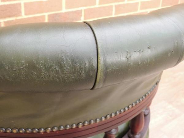 Image 14 of Antique Green Chesterfield Captains Chair (UK Delivery)