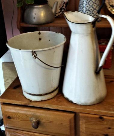 Image 1 of antique Long Nosed Jug and Pail/Bucket