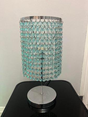Image 2 of Crystal Drop Table Lamp - Duck Egg Blue