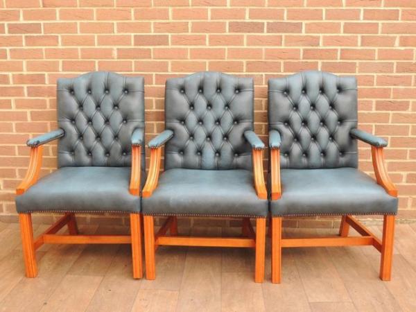 Image 3 of 3 Blue Chesterfield Chairs (UK Delivery)