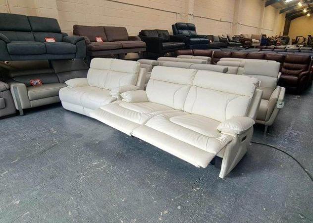 Image 7 of La-z-boy Raleigh ivory leather 3+2 seater sofas