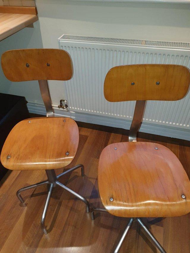 Preview of the first image of Vintage Stools, these swivel & rise also.