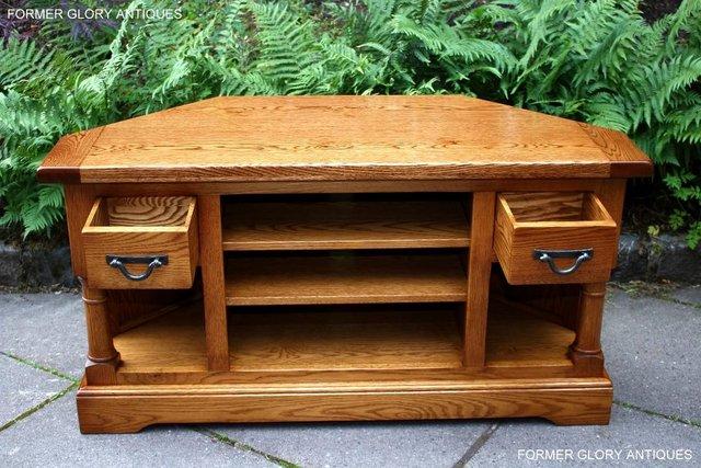 Image 105 of AN OLD CHARM FLAXEN OAK CORNER TV CABINET STAND MEDIA UNIT