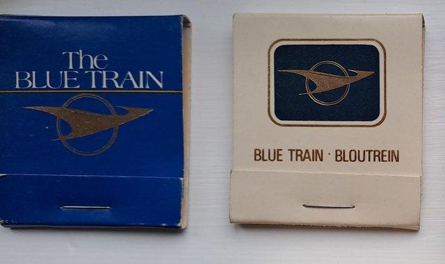 Preview of the first image of Blue Train match books, unused.
