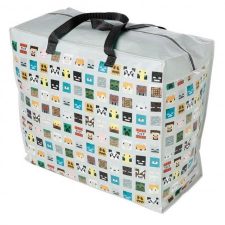 Image 1 of Practical Laundry & Storage Bag - Minecraft Faces.