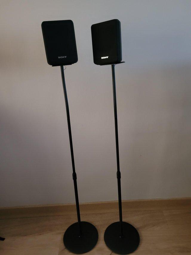 Preview of the first image of Sony speakers & adjustable stands. Can be sold separately..