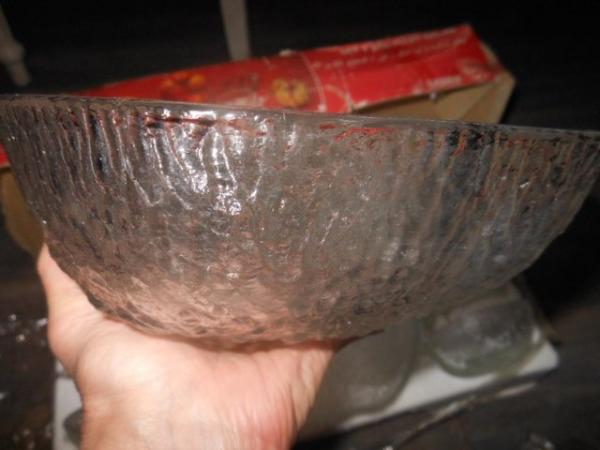 Image 2 of Fruit Bowl Set Glass Apple Shaped 9 Piece