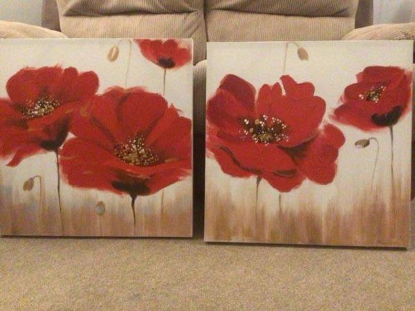 Image 1 of 2 x canvas type pictures for sale