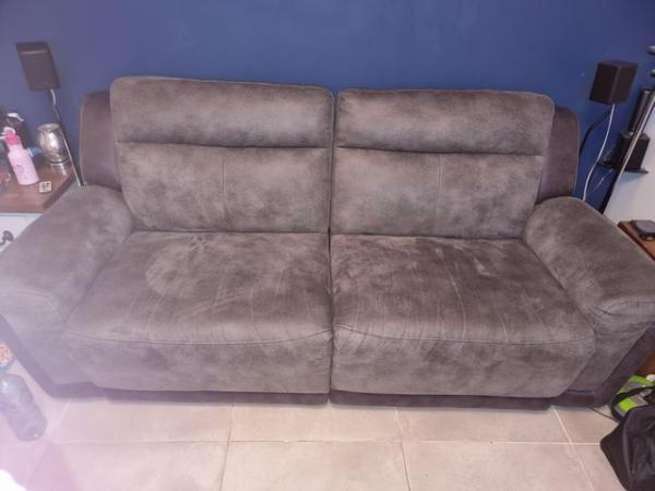 Image 2 of 3 seater electric power recliner & 2 seater static sofa