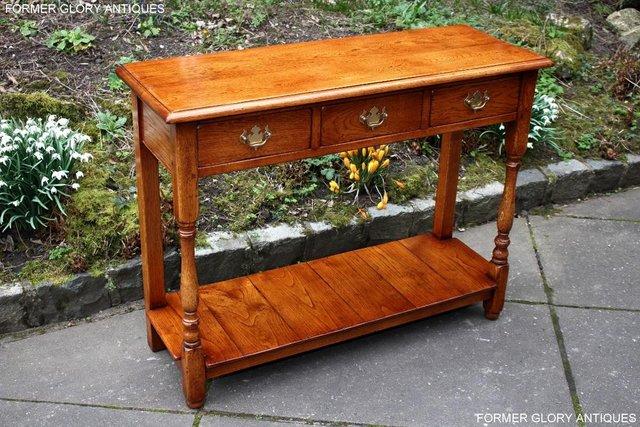 Image 2 of SOLID OAK HALL LAMP PHONE TABLE SIDEBOARD DRESSER BASE STAND