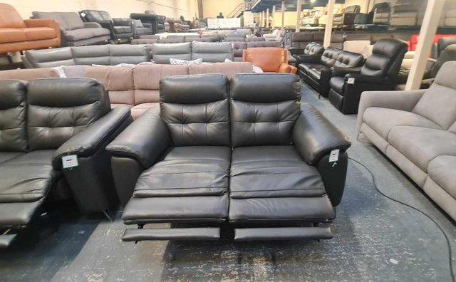 Image 14 of La-z-boy Sloane grey leather recliner 2x2 seater sofas