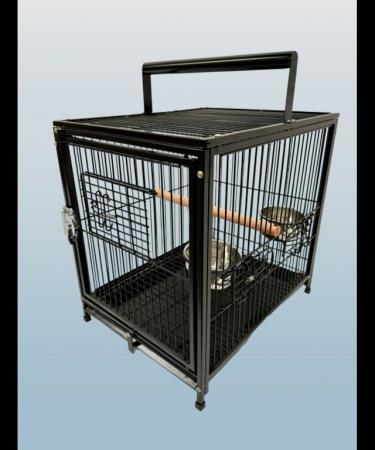 Image 1 of Parrot Supplies Premium Parrot Travel Cage - Black