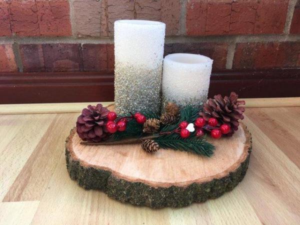 Image 1 of Rustic Log Slices for Wedding Table Decoration