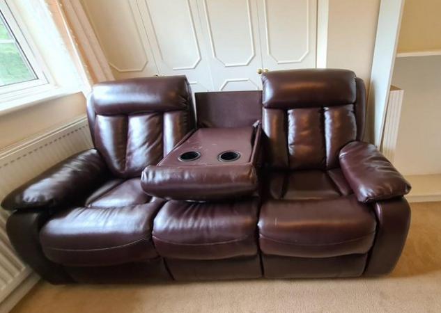 Image 2 of Brown Recliner 3 Seater Sofa - Accepting offers