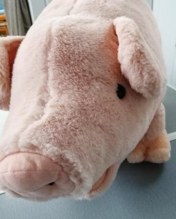 Image 7 of A Medium Sized Keel Simply Soft Pink Plush Pig.