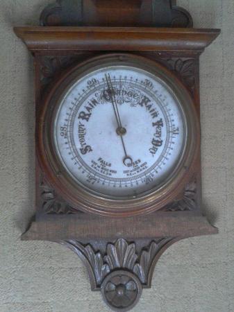 Image 2 of 1880s Oak Wheel Barometer